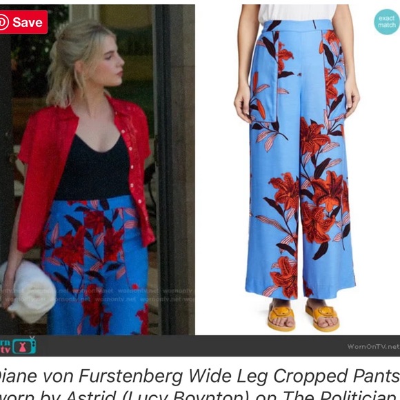 DVF cropped wide leg floral pant - Picture 2 of 4